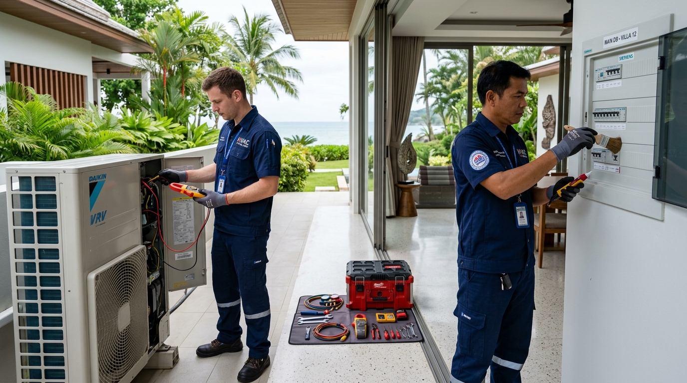 Certified HVAC & Electrical Handyman Service in Phuket Villa